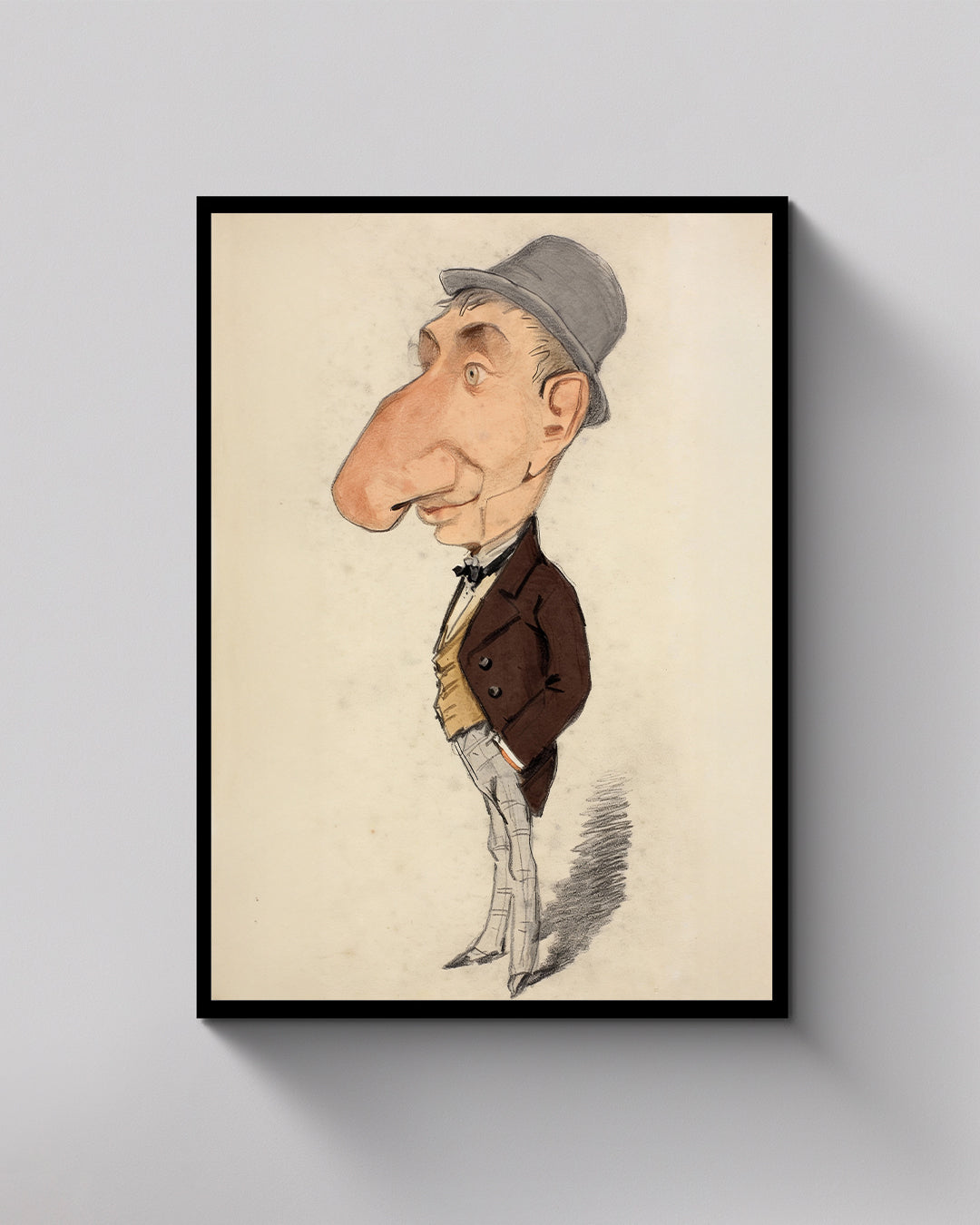 Caricature of a Man with a Large Nose