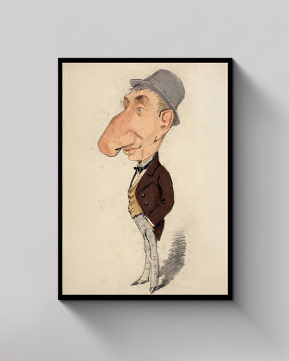 Caricature of a Man with a Large Nose